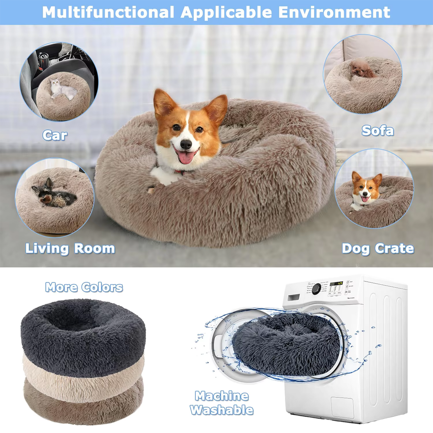 Soothing Donut Dog Bed